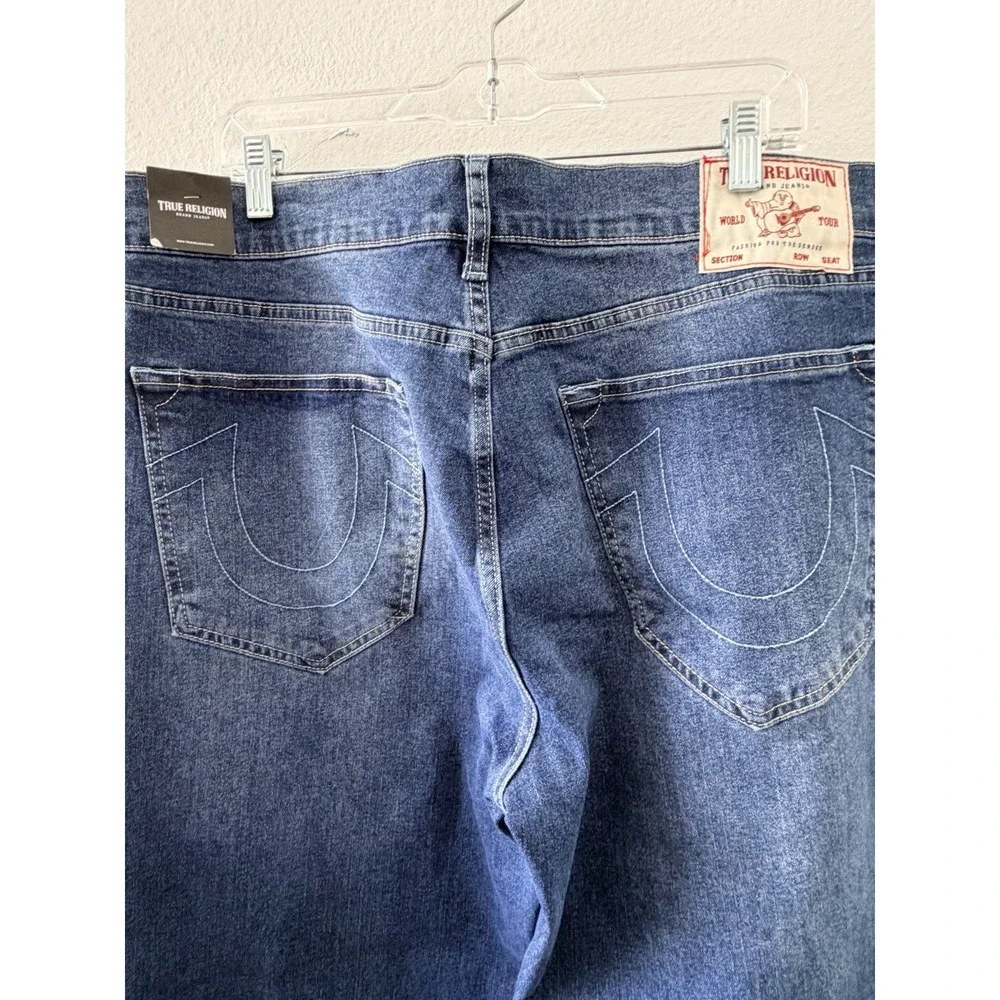 NWT True Religion Bobby Applique Baggy Fit Jeans Men Medium Blaze Wash Size 36